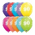 Mayflower Distributing Qualatex 85942 11 in. 90th Birthday A Round Latex Balloon 85942